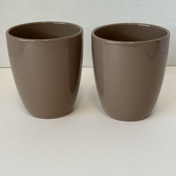 CORELLE Coordinate Stoneware Lt Brown/Mauve coffee Mugs set of 2 CLEAN/VINTAGE - Picture 4 of 9
